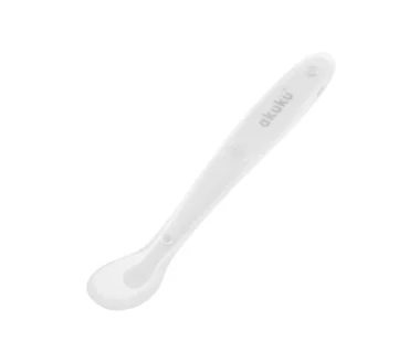 Linguriță din silicon pentru bebeluși, Alb, 4+ luni Akuku A0417