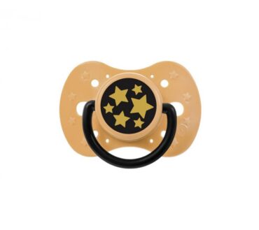 Suzetă simetrică din silicon, Steluțe Galbene, 12+ luni Akuku A0591